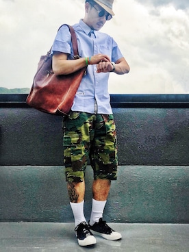 「BANDEL（バンデル）のアイテム」を使った、ShoCkleYさん（メンズ・177cm）の春コーディネート