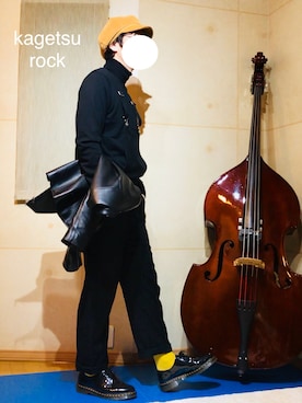 「And A（アンドエー）のアイテム（サロペット/オーバーオール）」を使った、カゲツロック🎵さん（メンズ・177cm）の冬コーディネート