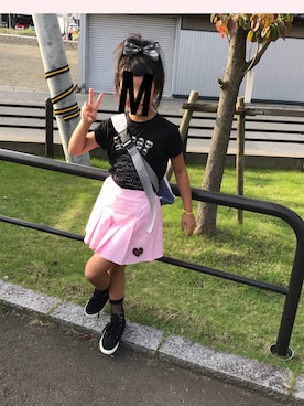 「あみあみソックス」｜まのん。さん（キッズ・135cm）の秋コーディネート