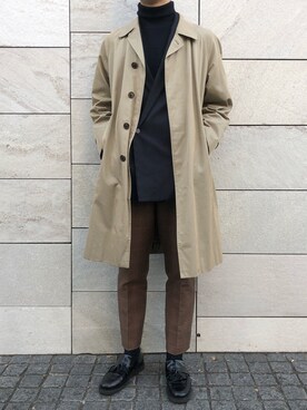「Edwina Horl（エドウィナホール）のアイテム（テーラードジャケット）」を使った、ATSUさん（メンズ・181cm）の冬コーディネート