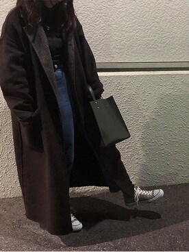 「ジーナシス」｜「アイテム（トレンチコート）」を使った、saaさん（レディース・156cm）の秋コーディネート