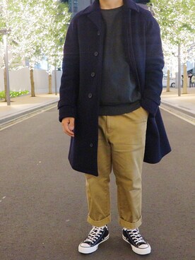 「Scye（サイ）のアイテム（その他アウター）」を使った、jin .さん（メンズ・166cm）の冬コーディネート
