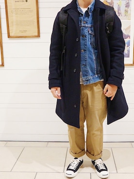 「Scye（サイ）のアイテム（その他アウター）」を使った、jin .さん（メンズ・166cm）の冬コーディネート