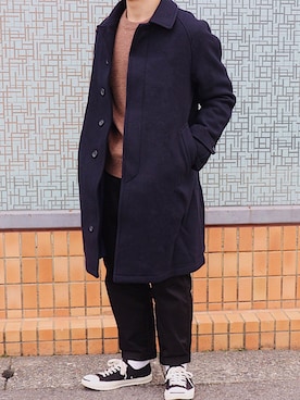 「Scye（サイ）のアイテム（その他アウター）」を使った、jin .さん（メンズ・166cm）の冬コーディネート