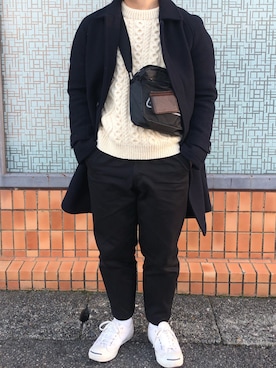 「Scye（サイ）のアイテム（その他アウター）」を使った、jin .さん（メンズ・166cm）の冬コーディネート