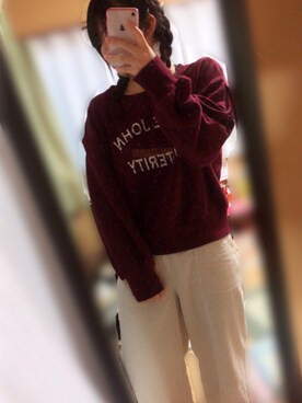 「学校」｜「アイテム（スウェット）」を使った、苺大福🍓さん（レディース・157cm）の秋コーディネート
