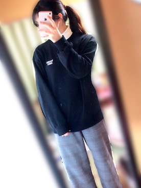 「学校」｜「アイテム（スウェット）」を使った、苺大福🍓さん（レディース・157cm）の冬コーディネート