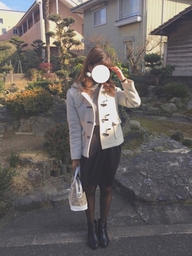 「白ダッフル」｜さくさくぱんださん（レディース・162cm）の冬コーディネート