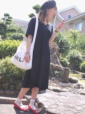 「archives（アルシーヴ）のアイテム（シューズ）」を使った、さくさくぱんださん（レディース・161cm）の夏コーディネート