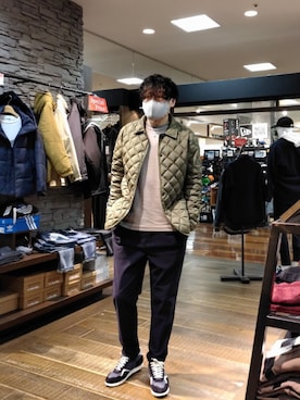「キルトジャケット」｜「アイテム（ジャケット/アウター）」を使った、rariさん（メンズ・177cm）の冬コーディネート