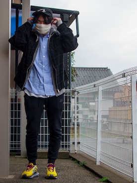 「UNDERCOVER（アンダーカバー）のアイテム（ブルゾン）」を使った、Komaさん（メンズ・168cm）の冬コーディネート