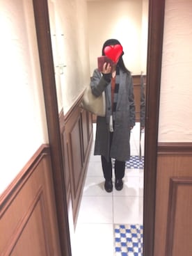 「passage mignon/flaneur（パサージュミニョンフラヌール）のアイテム（帽子）」を使った、えむえふさん（レディース・158cm）の冬コーディネート