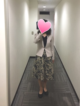 「ANAYI（アナイ）のアイテム（ノーカラージャケット）」を使った、えむえふさん（レディース・158cm）の秋コーディネート