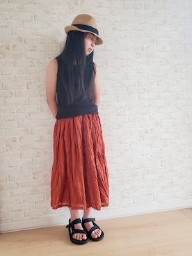 「BIG FIELD（ビッグフィールド）のアイテム（帽子）」を使った、airi...nさん（キッズ・133cm）の夏コーディネート