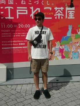 「F/CE. （エフシーイー）のアイテム（キャップ）」を使った、ハシタケさん（メンズ・171cm）の夏コーディネート