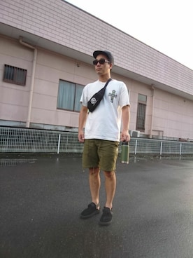 「F/CE. （エフシーイー）のアイテム（キャップ）」を使った、ハシタケさん（メンズ・171cm）の夏コーディネート