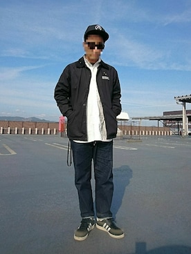 「MOUNTAIN RESEARCH（マウンテンリサーチ）のアイテム（キャップ）」を使った、ハシタケさん（メンズ・171cm）の秋コーディネート