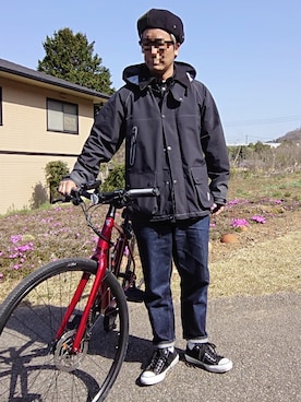 「オールスター」｜「アイテム（ハンチング/ベレー帽）」を使った、ハシタケさん（メンズ・171cm）の春コーディネート