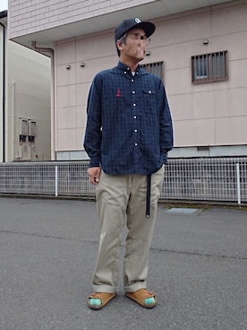 「YETI DESIGN（イエティデザイン）のアイテム」を使った、ハシタケさん（メンズ・171cm）の秋コーディネート