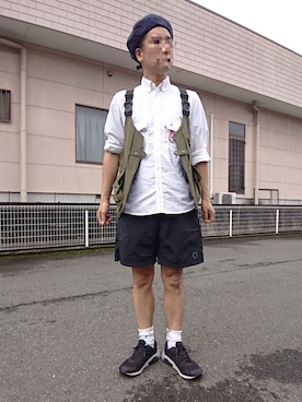「and wander（アンドワンダー）のアイテム（トップス）」を使った、ハシタケさん（メンズ・171cm）の夏コーディネート