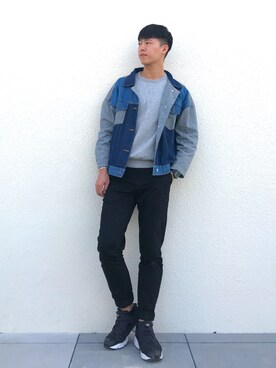 「拼接」｜EricZhongさん（メンズ・178cm）の冬コーディネート