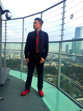 「DSQUARED2（ディースクエアード）のアイテム（ベスト）」を使った、akidesアキデスさん（メンズ・171cm）の冬コーディネート