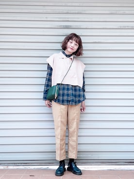 「plain-me（プレインミー）のアイテム（パンツ）」を使った、林郁芳 Miki🇹🇼さん（レディース・160cm）の冬コーディネート