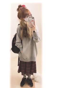 「aiko」｜「アイテム（アナログ腕時計）」を使った、ぷぷこ   ༘*﻿さん（レディース・151cm）の冬コーディネート