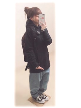 「アイテム（スマホケース/カバー、ホワイト系）」を使った、ぷぷこ   ༘*﻿さん（レディース・151cm）の春コーディネート