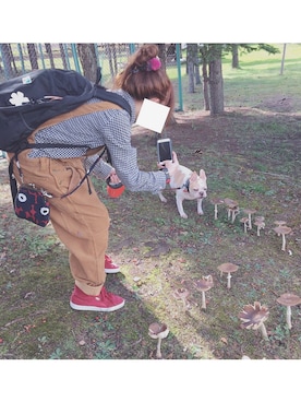 「アイテム（サロペット/オーバーオール、イエロー系）」を使った、ぷぷこ   ༘*﻿さん（レディース・151cm）の春コーディネート