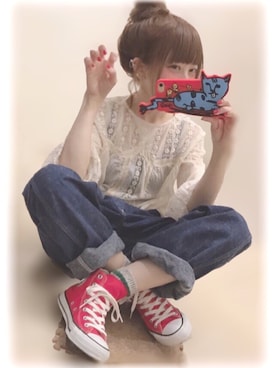 「BEAMS BOY（ビームスボーイ）のアイテム（つなぎ/オールインワン）」を使った、ぷぷこ   ༘*﻿さん（レディース・151cm）の春コーディネート
