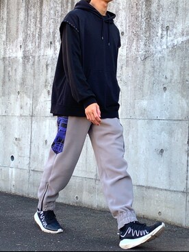 「MYne（マイン）のアイテム（その他パンツ）」を使った、LEONさん（メンズ・178cm）の秋コーディネート
