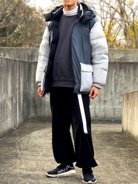 「shiyoh」｜「アイテム（ダウンジャケット/コート）」を使った、LEONさん（メンズ・178cm）の冬コーディネート