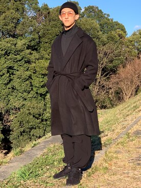 「モードストリート」｜「アイテム（チェスターコート）」を使った、LEONさん（メンズ・178cm）の春コーディネート