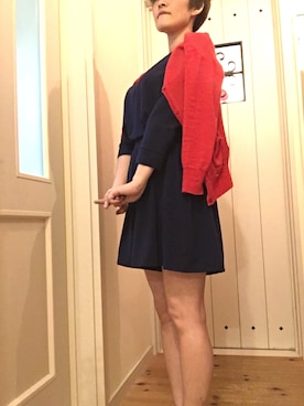 「アイテム（つなぎ/オールインワン、ブルー系）」を使った、あいさん（レディース・155cm）の春コーディネート
