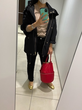 「WOOLRICH（ウールリッチ）のアイテム（ブルゾン）」を使った、mimiさん（レディース・154cm）の秋コーディネート