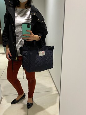「WOOLRICH（ウールリッチ）のアイテム（ブルゾン）」を使った、mimiさん（レディース・154cm）の秋コーディネート