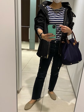「WOOLRICH（ウールリッチ）のアイテム（ブルゾン）」を使った、mimiさん（レディース・154cm）の秋コーディネート