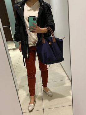 「WOOLRICH（ウールリッチ）のアイテム（ブルゾン）」を使った、mimiさん（レディース・154cm）の秋コーディネート