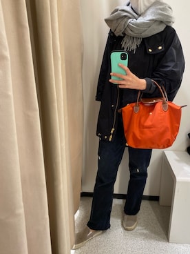 「WOOLRICH（ウールリッチ）のアイテム（ブルゾン）」を使った、mimiさん（レディース・154cm）の秋コーディネート