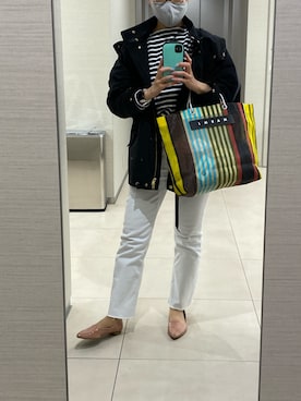 「WOOLRICH（ウールリッチ）のアイテム（ブルゾン）」を使った、mimiさん（レディース・154cm）の春コーディネート