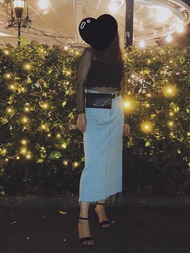 「STYLENANDA（スタイルナンダ）のアイテム（デニムスカート）」を使った、Dzung Phuong Nguyenさん（レディース・155cm）の夏コーディネート