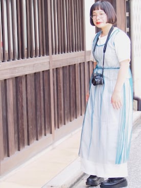 「Agreable（アグレアーブル）のアイテム（オールインワン・サロペット）」を使った、きなちゃんさん（レディース・153cm）の夏コーディネート