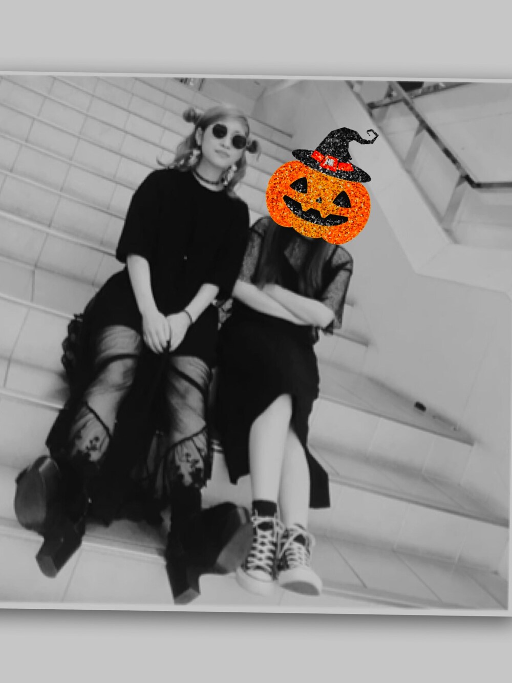 「wearhalloween2017、シンプル、ハロウィン、ラフ、モノトーン」｜「JEANASISのアイテム（ワンピース、ブラック系）」を使った、mosthさん（レディース・150cm）の秋コーディネートの1枚目の写真