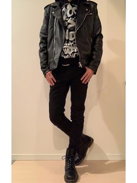 「HAMNETT（ハムネット）のアイテム（パーカー）」を使った、Ryoさん（メンズ・175cm）の冬コーディネート