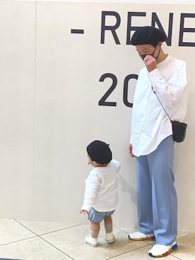 「no brand（ノーブランド）のアイテム（ハンチング/ベレー帽）」を使った、iku-rikurui さん（キッズ・80cm）の春コーディネート