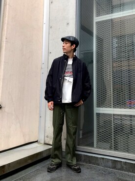 「WEGO（ウィゴー）のアイテム（ミリタリージャケット）」を使った、やなぎさわさん（メンズ・175cm）の秋コーディネート