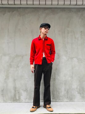 「BIG MAC（ビッグマック）のアイテム（その他パンツ）」を使った、やなぎさわさん（メンズ・175cm）の秋コーディネート