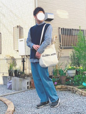 のむさんさん（メンズ・173cm）の春コーディネート