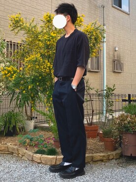 のむさんさん（メンズ・173cm）の春コーディネート